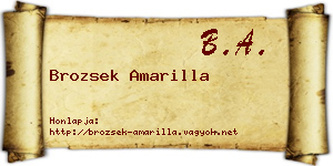 Brozsek Amarilla névjegykártya